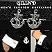 Gilind 2 Pairs Mens Cufflinks Nautical Anchor Ship Wheel Unique Wedding Business Shirt Cuff Links Mix Design Set Mens Jewelry Gift Box