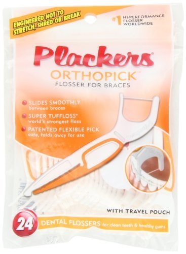 Plackers Ortho Pick Flosser, 24 Count by Plackers