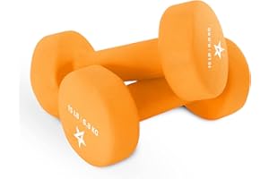 Yes4All Neoprene Coated Dumbbell Hand Weight Sets of 2 - Multiple Weight Options with 15 Colors, Anti-roll, Anti-Slip, Hexagon Shape