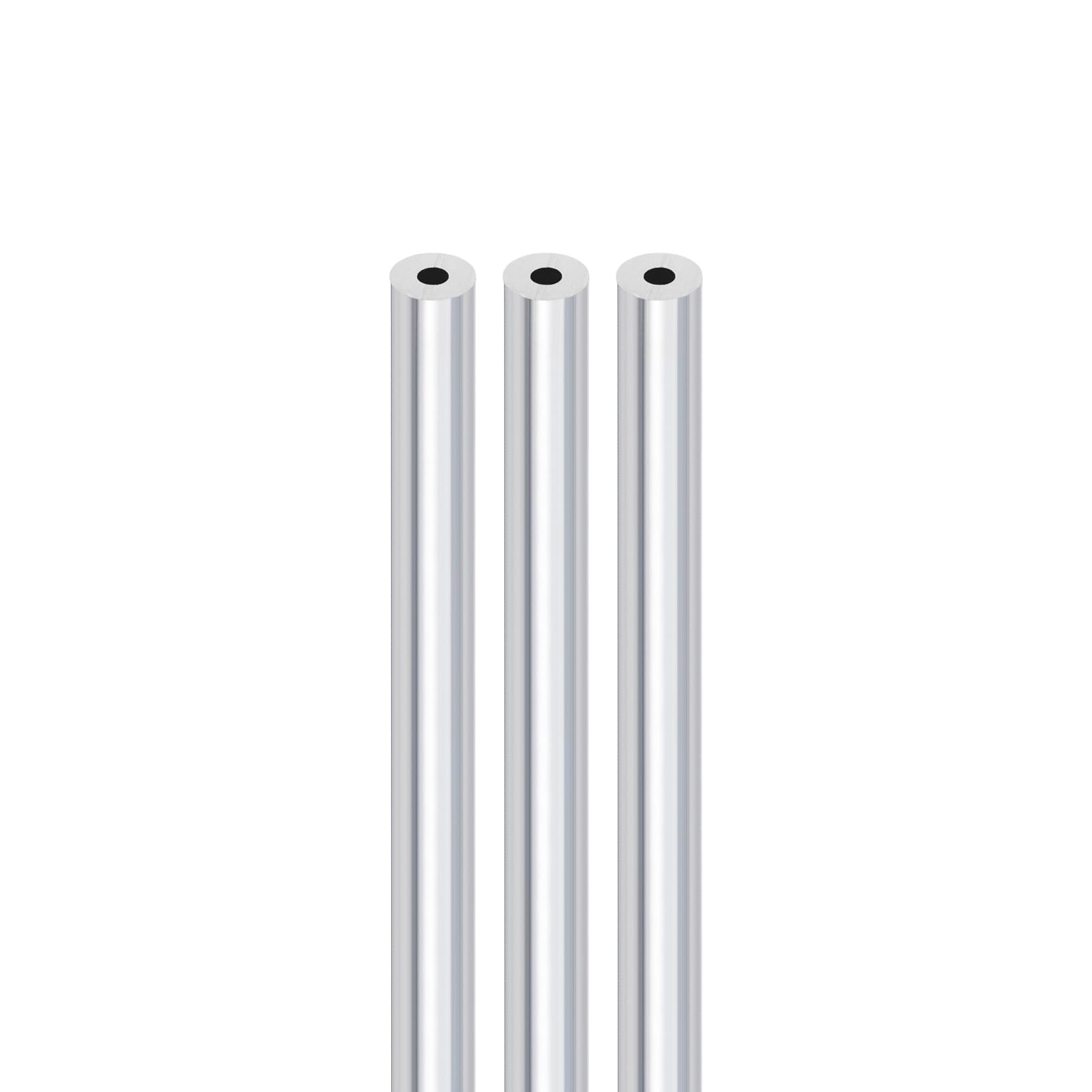 DTGN 11.8"x0.31"x0.12"(LxODxID) Seamless Aluminum Round Tube - 3Pack - Good for DIY Crafts - 6063 Aluminum Straight Tubing - Silver