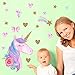 CCUT Cute Unicorn Wall Sticker Removal Unicorn Wall Decals with Bling Star&Heart PVC Wall Art Stickers Wall Mural Decor for Kids Girls Bedroom Home Nursery Room