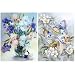 5D Full Drill Diamond Painting Kit, DIY Diamond Rhinestone Painting Kits for Adults and Children Embroidery Arts Craft Home Decor 12 x 16 inch (Flowers,Pack of 2)