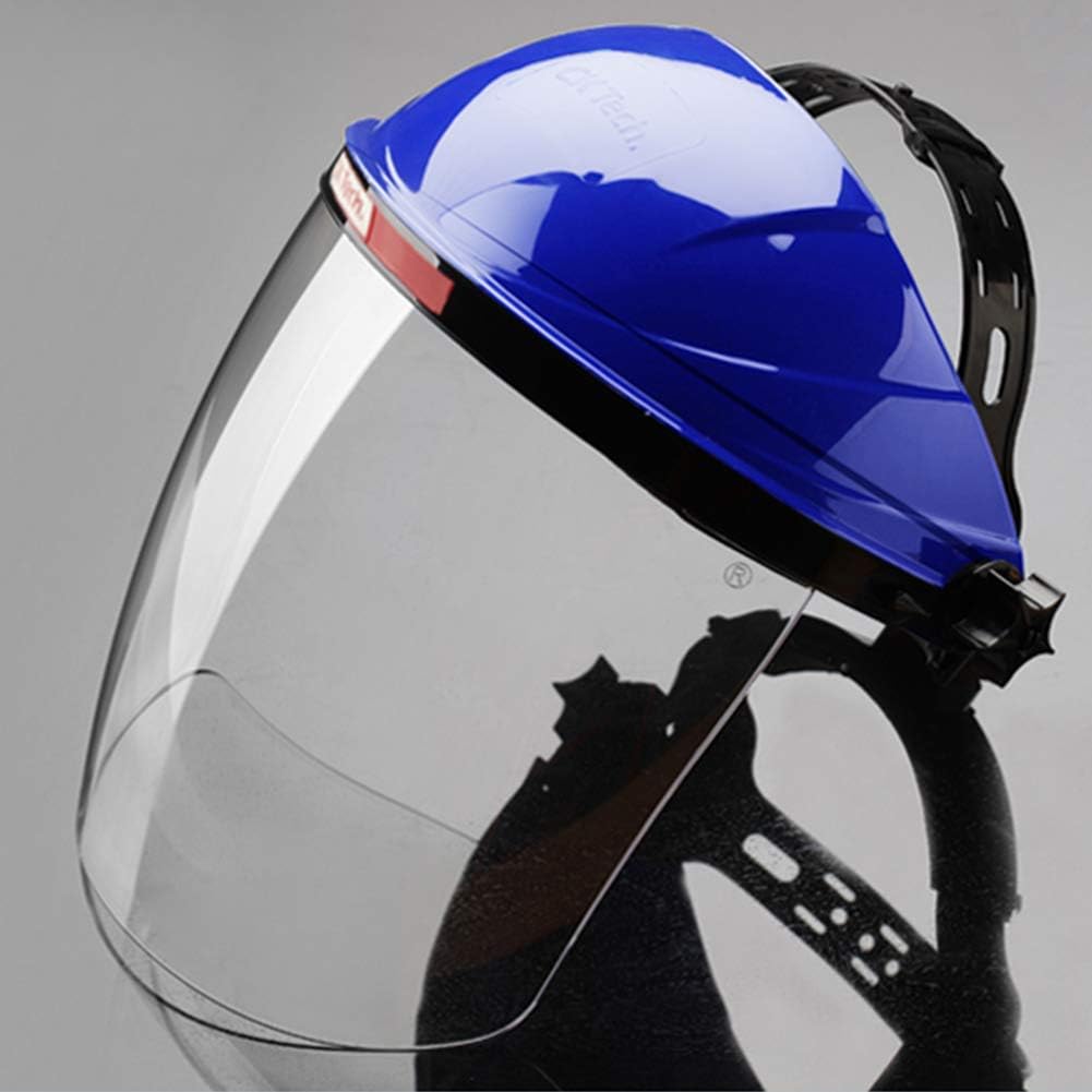 Safety Welding Helmet, Face Shield Visor Mask Eye & Head Protection, Kitchen Cooking Splash-Proof Oil,Outdoor Shock-Proof Anti-UV for Chainsaw Gardening Logging Brushcutter Forestry,Blue