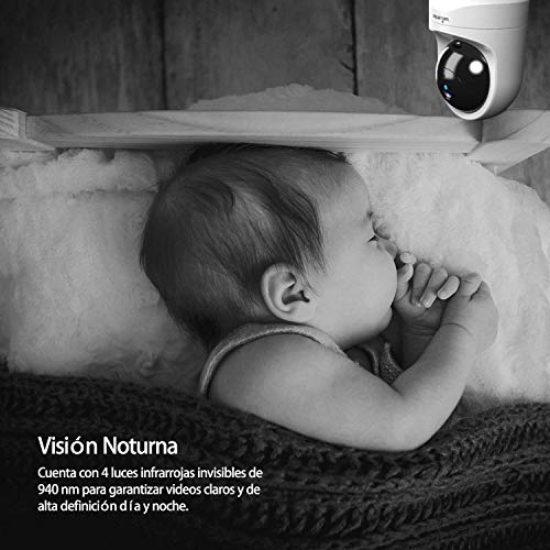 Wansview-Cmara-IP-WiFi-1080P-Cmara-Vigilancia-WiFi-con-Visin-Noturna-Deteccin-de-Movimiento-Audio-Bidireccional-Compatible-con-Alexa-Cmara-de-Seguridad-para-Beb-y-Mascotas-Q6-Blanco