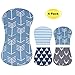 PPOGOO Waterproof Burp Cloths Burpy Bib Set 4 Pack Made from Organic Cotton