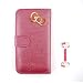 Euclid+- Rose Red Hello Kitty with Bow Knot Style Leather Case Cover for Samsung Galaxy S5 with Hello Kitty Style Cable Tie