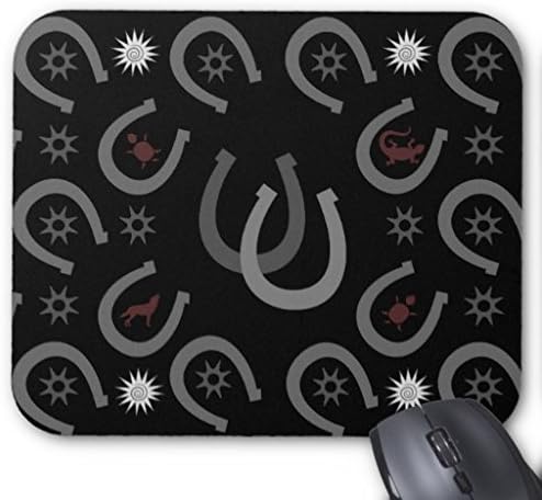 Fioieypo Standard Gaming Mousepad Stagecoach Lucky Horseshoe Designer Motif Mouse Pad