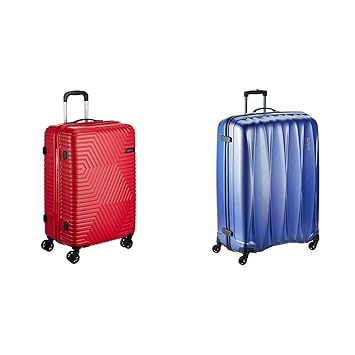 American Tourister Ellen ABS 68 cms Red Hardsided Check-in Luggage + Polycarbonate 79 cms Midnight Blue Hardsided Suitcase (AMT ELLEN SP68 CM TSA RED + 38W (0) 11 003)