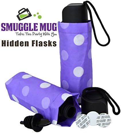 Umbrella Flask w/ Lid Seals & Speed Pourer (Purple Polk-a-Dot)