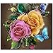 DIY 5D Diamond Painting by Number Kit, Flower Butterfly Rhinestone Embroidery Cross Stitch Ornaments Arts Craft for Home Wall Decor