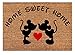 Micky & Mouse Kissing Heart Funny Minni Doormat Decor Sweet Home Welcome Area New House Front Patio Door Mat - Adult Brides Husband Wife Wedding Valentine Anniversary Birthday Couple Product Gift
