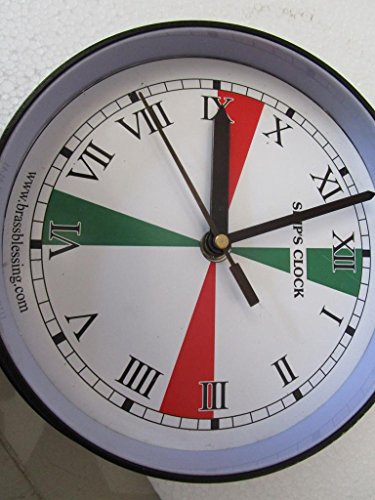 Brass Blessing Large - Ship's Clock - Marine Radio Room Clock - Roman - Aluminium - Boat/Maritime/Nautical (5008B)