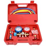 Mofeez Pro AC A/C Diagnostic Manifold Freon Gauge Set For R134A R12 R22 Refrigerants, with Couplers | ACME Adapter | Ebook Instructions