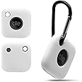 Seltureone Silicone Case Compatible for Tile Mate 2022 with Keychain, Anti-Scratch Lightweight Soft Protective Sleeve Skin Cover for Tile Mate Tracker 2022/Tile Mate 2024 (Device Not Included), White