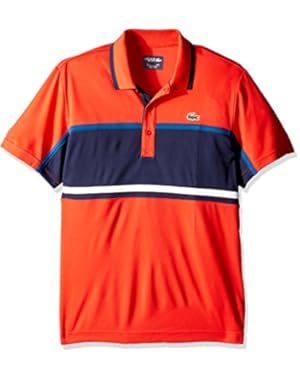 Lacoste Men's Tennis Sport Short Sleeve Ultradry Chest Stripe T-Shirt