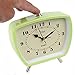 Lily's Home Vintage Retro Inspired Analog Alarm Clock, Looks Like Miniature Television Set with Silver Legs, Small Stylish Clock Adds Character to Any Bedroom, Green (5 1/2