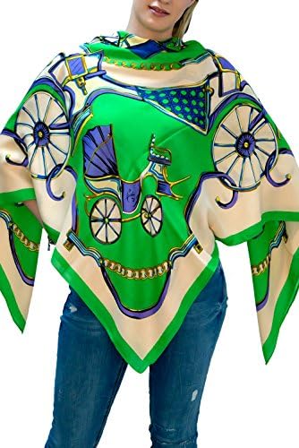 TIMELESS STAR Square fashion scarves for women (Chaise Green)