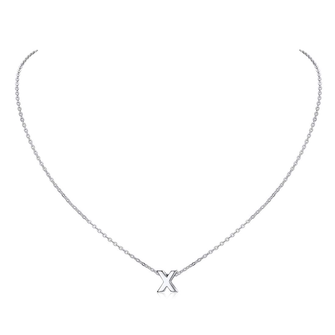 Necklaces Women Sterling Silver Initial X Charm Necklace Solid Silver Name Jewellery Everyday Dating Prom Office Wearing