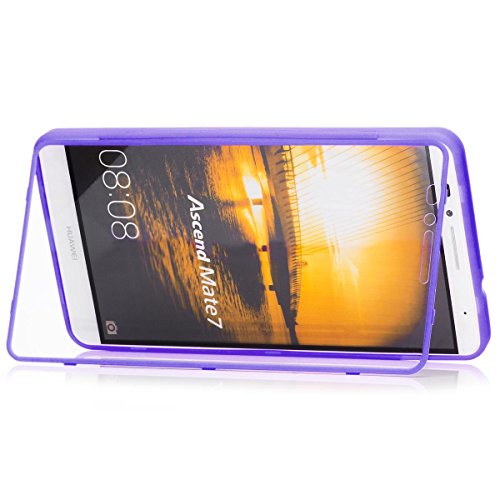 Huawei Ascend Mate 7 | iCues Touch TPU Case Purple | Full-body Protection [Built-in Screen Protector] Heavy Duty Shell Hard Cover Shookproof tough military protective durable rugged lifeproof