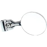 Rear View Mirror, Clamp on Windshield Frame Mount, 5in Stainless | Designed for T-buckets, early Ford roadsters and other open-car applications Mount fits 7/8in round windshield frame tubing