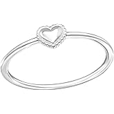 Pierced Owl 925 Sterling Silver Dainty Heart Ring