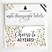 Woman's 40th Birthday Gift Idea Mini Wine or Champagne Bottle Labels, CHEERS to 40 Years! Celebrating Fortieth, 20 Count Sparkling Stickers for Party Decorations, Wife, Mom, Lady Boss, Sister, Friend