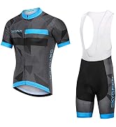 SKYSPER Completo Ciclismo Estivo Uomo, Maglietta da Ciclismo a Maniche  Corte + Pantaloncini Ciclismo Abbigliamento Ciclimo Professionale e  Traspirantecon 3D Gel Cuscino per Biciclista : Amazon.it: Abbigliamento