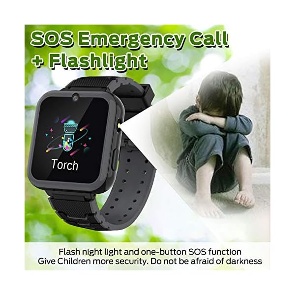 Kids-Smartwatch-Phone-for-Boys-Girls-with-HD-Touch-Screen-Smart-Watch-for-Kids-with-Games-Music-Player-Two-Way-Call-SOS-Flashlight-Calculator-Recorder-Alarm-Clock-Birthday-Gifts-for-3-12Y-BLACK Kids Smartwatch Phone for Boys Girls with 16 Games, HD Touch Screen Smart Watch for Kids with Games Music Player Two-Way…