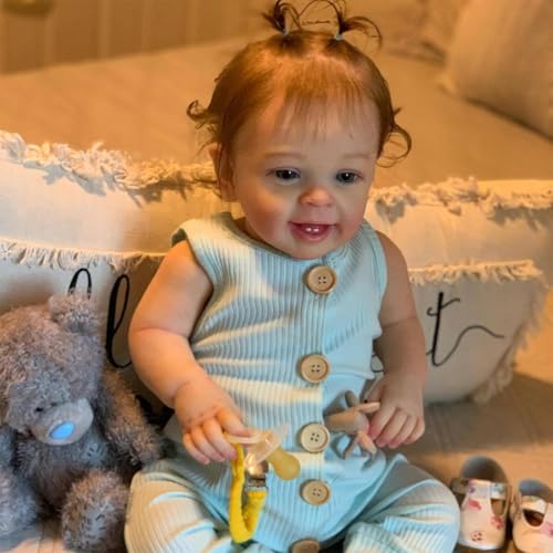 Bebê Reborn Boneca Silicone Menina Realista Olhos Azuis 55cm Pode Dar Banho
