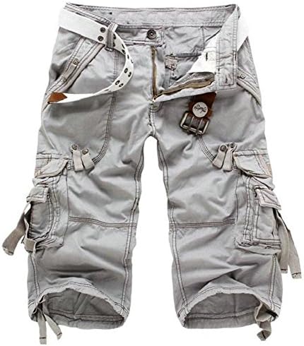 Moulan Men's Shorts 2017 Fashion Summer Calf-length Cotton Casual Mens Military Style Dark Grey 32