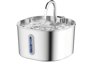 Nevieshop Fontaine Stainless Steel Pet Water Fountain with Multi-Layer Filtration Whisper-Quiet Dishwasher Safe for Dogs Cats