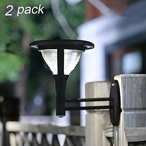 Maggift 33X Brighter Solar Wall Lights Solar Lights Solar Powered Wall Lamps Solar LED Wall Lights Outdoor for Yard Garden Driveway Pathway Pool Tree Patio, 40 Lumens, Set of 2