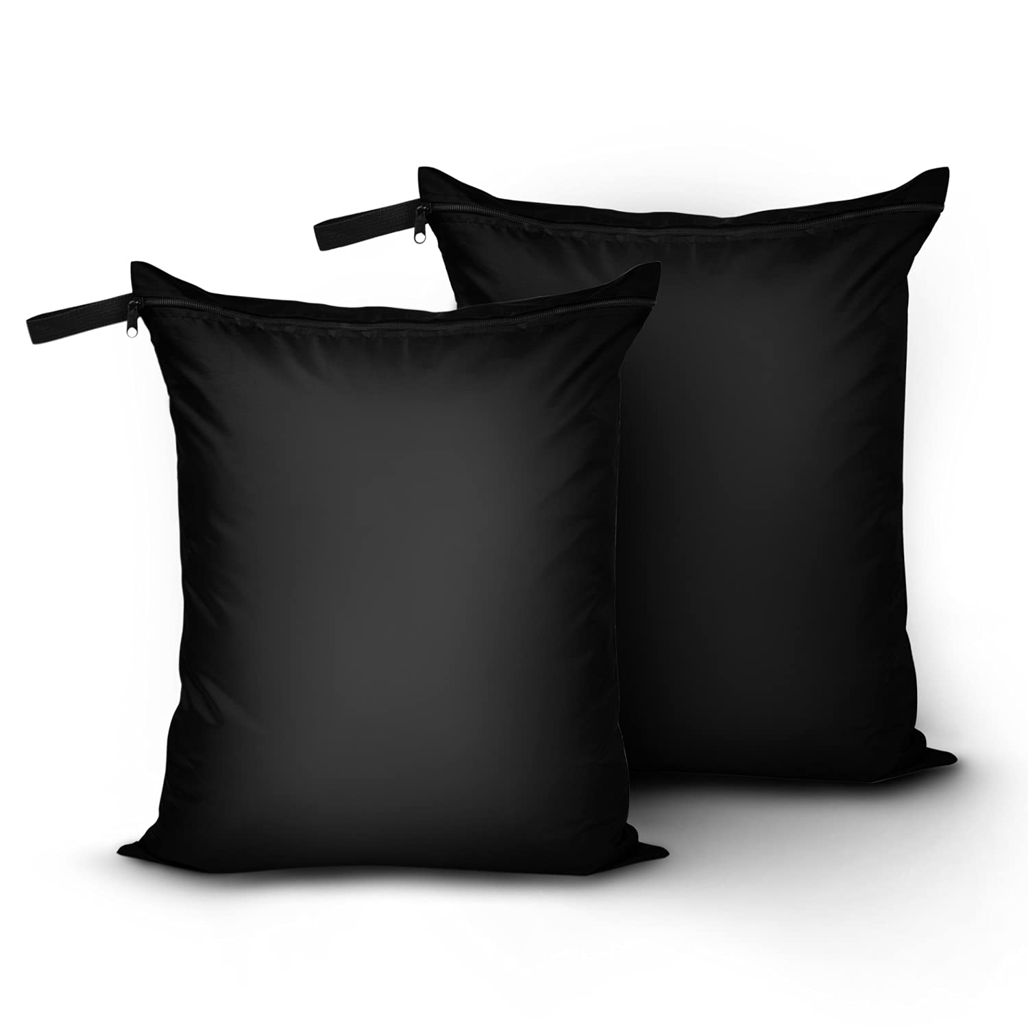Photo 1 of OTraki 2 Pack Laundry Bags 16x20 inch Wet Dry Bag for Swimsuit and Towels Medium Travel Dirty Clothes Bag Machine Washable Laundry Sack for Gym Beach Swimming Workout Yoga Black