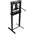 Yone jx je Hydraulic Shop Press,12-Ton Capacity, Floor Mount,with Press Plates, H-Frame Garage Floor Press, Adjustable Working Table Height,Black