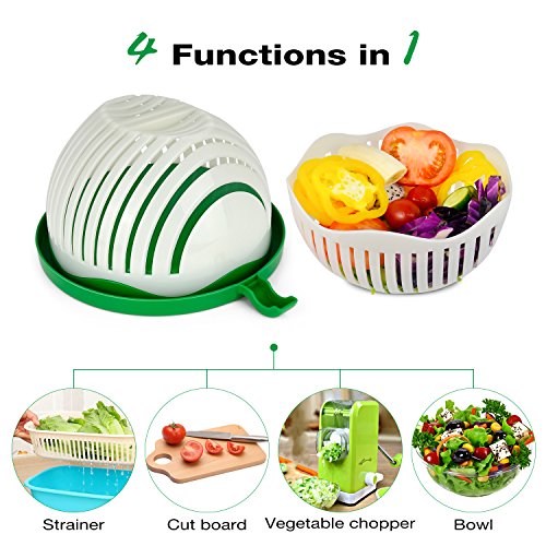Salad Cutter Bowl?ESEOE Upgraded Vegetable Cutter Bowl for Salad in 60 Seconds ,Best Vegetable Chopper Salad Maker(8 Inches) Home & Kitchen, Kitchen & Dining, Kitchen Utensils & Gadgets, Salad Tools & Spinners