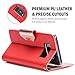 ProCase Galaxy S8 Plus Wallet Case, Flip Kickstand Case with Card Slots Mirror Wristlet, Folding Stand Protective Cover for Samsung Galaxy S8+ 2017 -Red