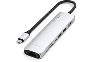 Satechi 7 in 1 USB C Hub Multiport Adapter with Ethernet, HDMI 4K@60Hz, 100W PD Charging, 2X USB-A Data Ports, Micro/SD Card 