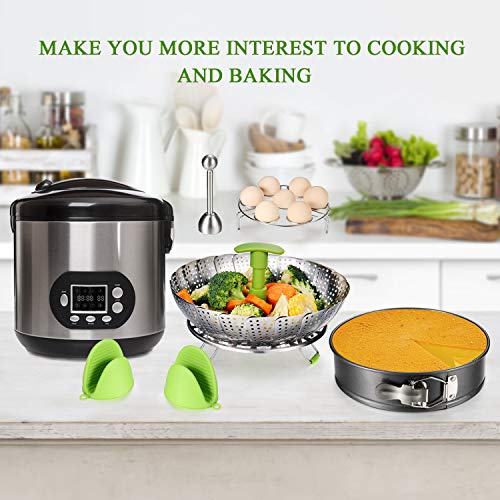 Accessories for Instant Pot - Pressure Cooker Accessories with Steamer Basket,Eggshell Cutter,Egg Rack,Egg Bites Mold,Non-Stick Springform Pan,Tong,Silicone Mini Mitts,Fits to 6,8 Qt Instant Pot