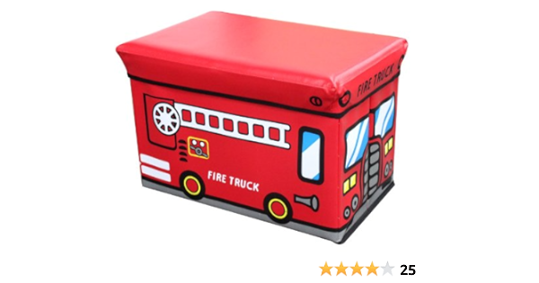 fire truck toy box and storage bench
