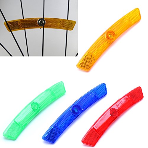 Kofun Bicycle Light Spoke Bike MTB Road Warning Reflective Reflector Wheel Rim Safety 4 Packs Yellow - Thumbnail 2