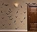 Halloween Wall Decal Spooky Matt Black Bats Decals Halloween Decor Wall&Window Decorations Set of 52 Stickers