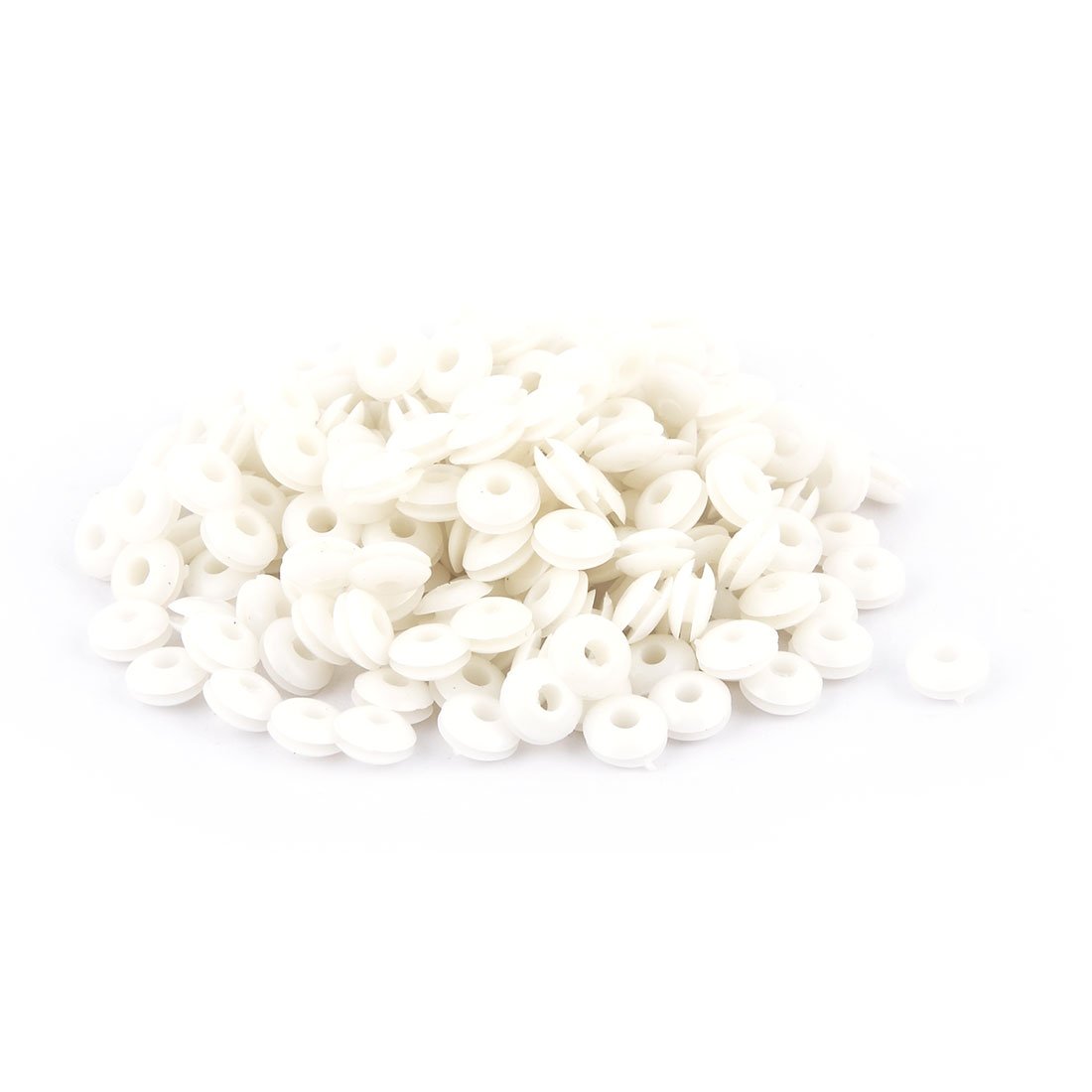 Sourcingmap Double Sided Armature Rubber Wiring Grommets White 5mm Inner Diameter 200 PCS