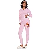 FULLSOFT Thermal Underwear for Women-Fleece Lined Long Johns Long Sleeve Shirt Legging Lounge Set Cold Weather Top Bottom