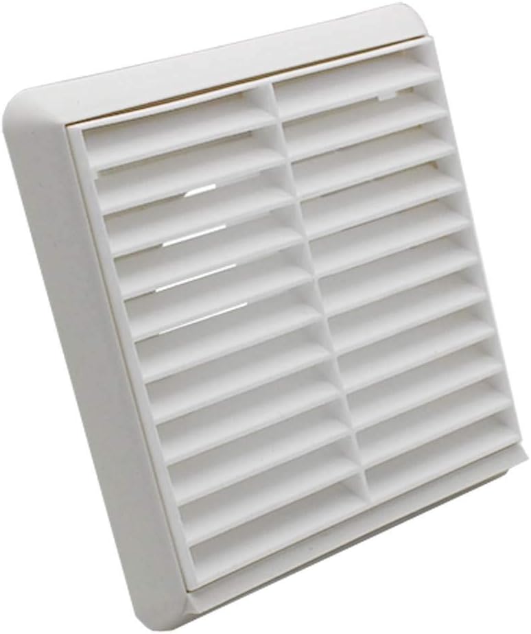 Kair White Louvred Grille 155mm Exterior Ducting Vent with 100mm Spigot