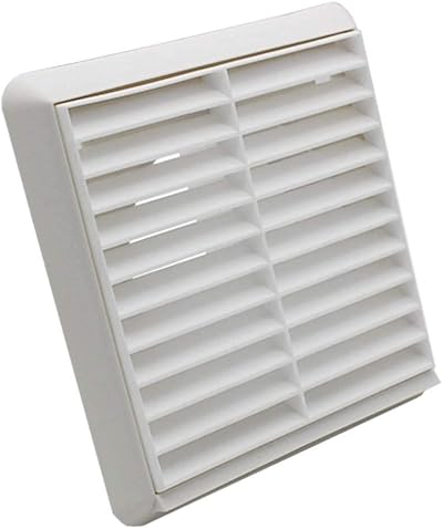 Kair White Louvred Grille 155mm Exterior Ducting Vent with 100mm Spigot