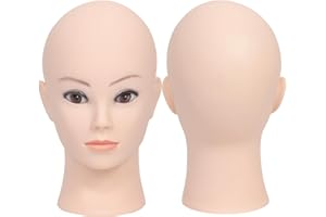 Female Cosmetology Bald Manikin Mannequin Head for Wigs Making Wig Display Hat Display Glasses Display with Free Clamp