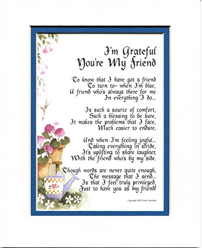 I'm Grateful You're My Friend, #151, Gift Poem 30th 40th 50th 60th 70th Birthday Present For A Special Friend.