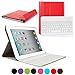 CoastaCloud iPad 2/3/4 Really Thin SmartShell Stand Cover with Magnetically Detachable Wireless Bluetooth Keyboard Case for Apple iPad 2 3 4 (Red)