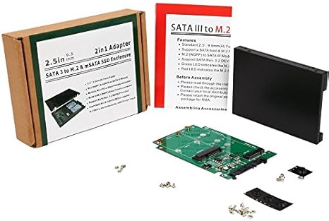 Amazon Com Syba M 2 B Key Or Msata Ssd Interface To Sata Iii 2 5 Enclosure 7mm Thickness Adapter Sy Ada Computers Accessories