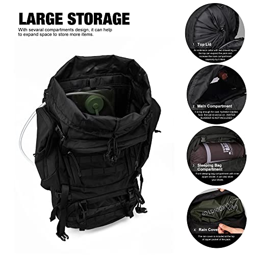 Mardingtop 60L Molle Hiking Internal Frame Backpacks with Rain Cover